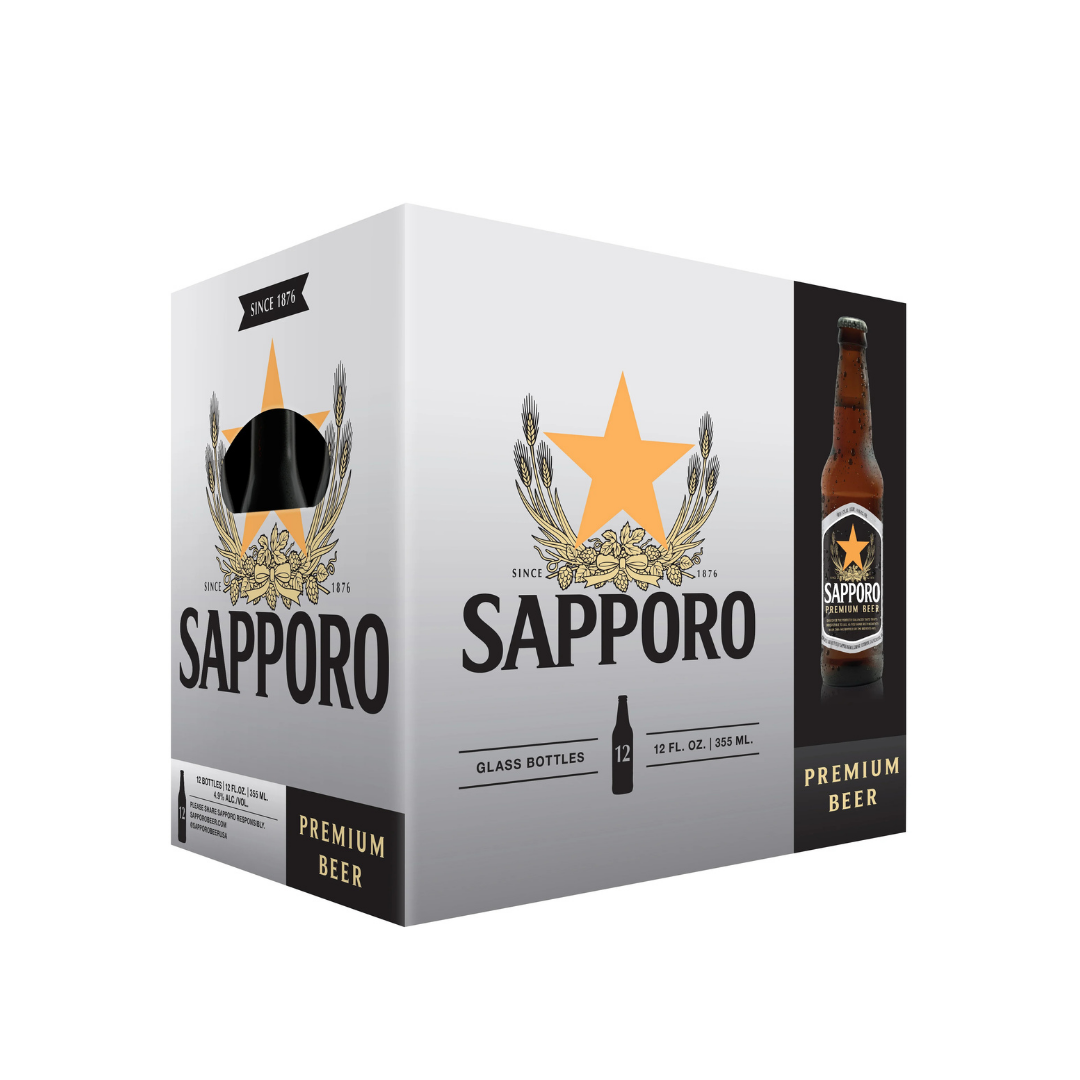 Sapporo Premium Beer 12x12oz Bottles
