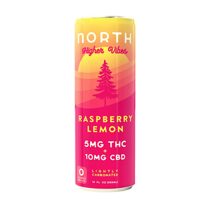 North Higher Vibes Raspberry Lemon 5mg THC 12oz Can