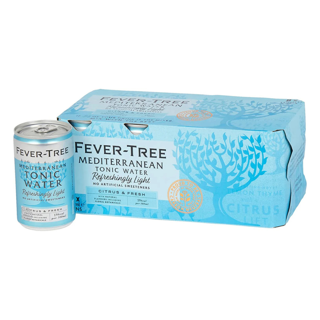 Fever Tree Mediterranean Tonic Water 8x150ml can