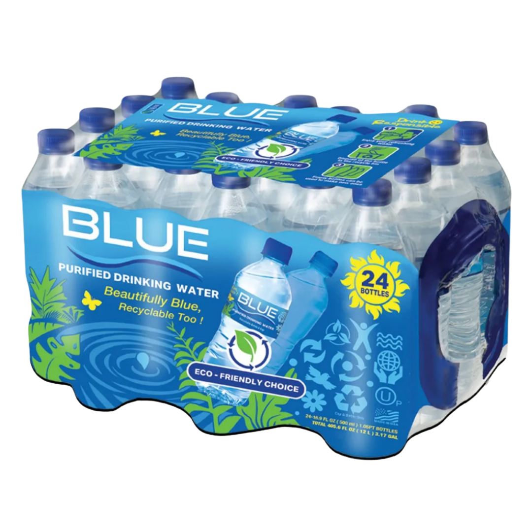 Blue Purified Water 24-Pack 500ml Bottles