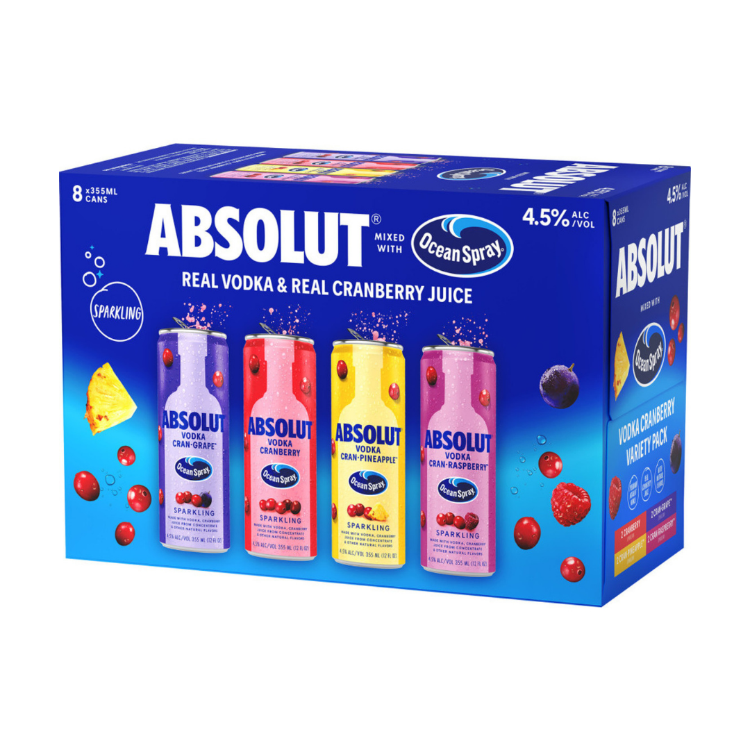 Absolut + Ocean Spray Ready-to-Drink Variety 8-Pack