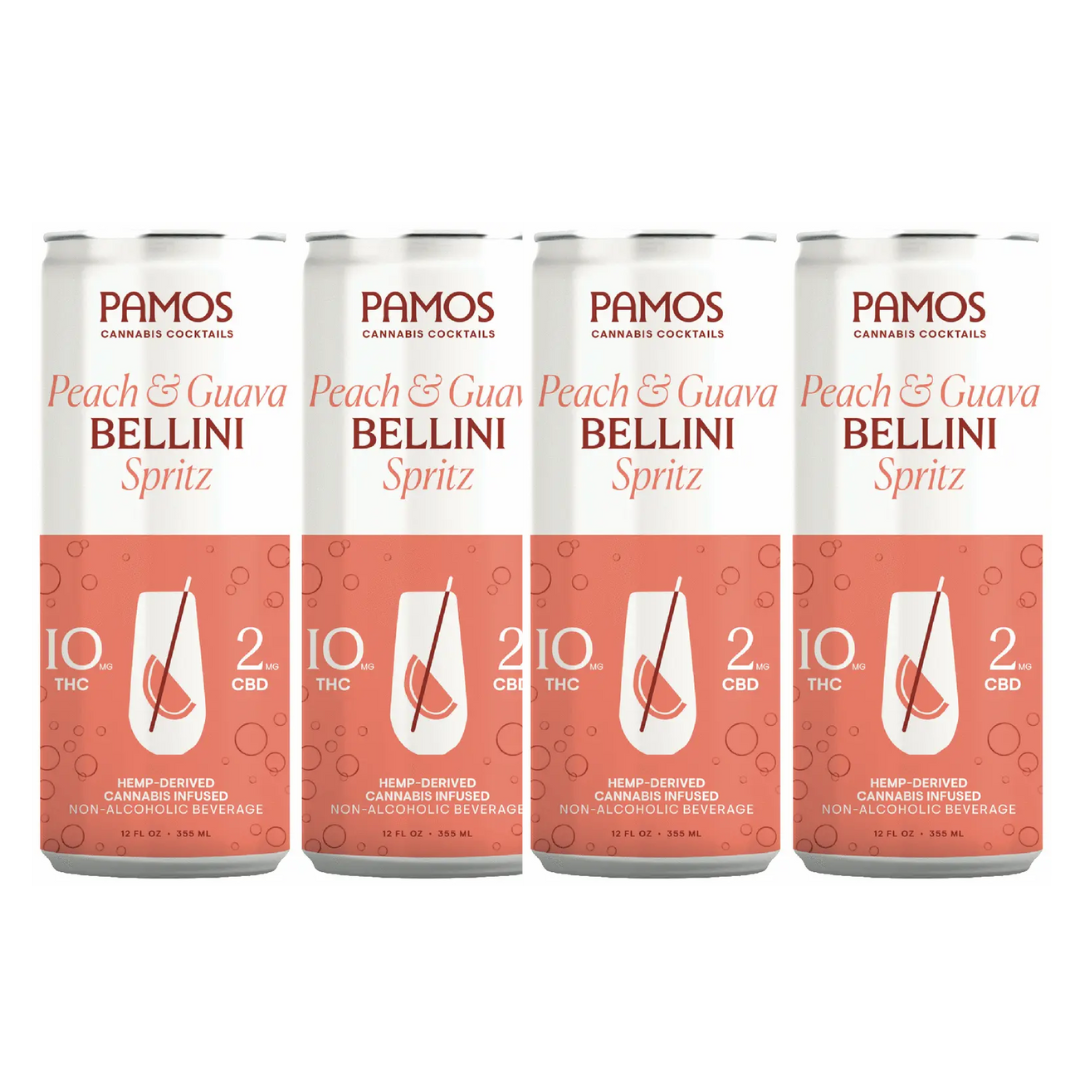 Pamos Peach & Guava Bellini 4x12oz Cans