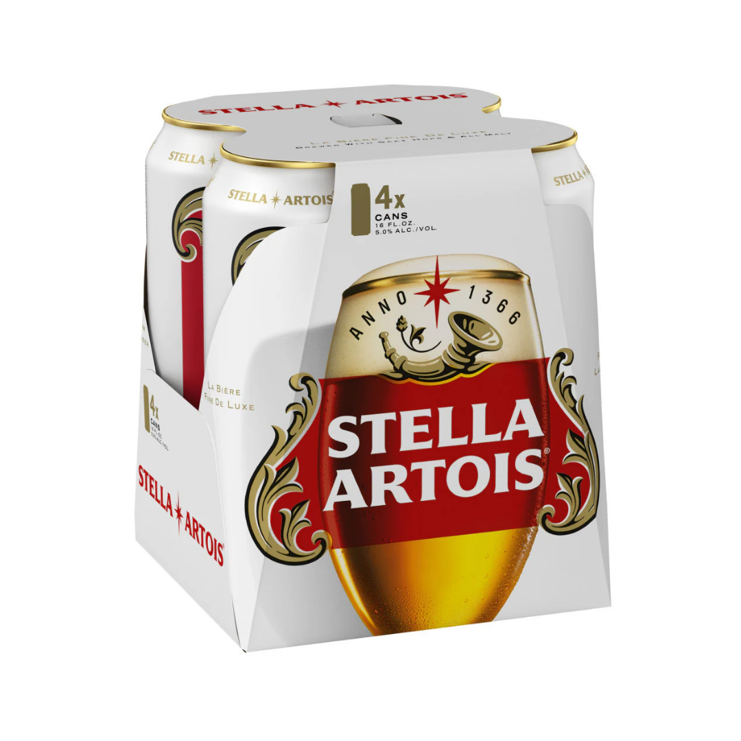 Stella Artois 4x16oz Cans