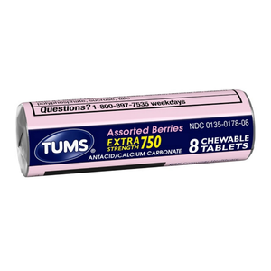 Tums Assorted Berries Extra Strength 750 8 Tablets/roll