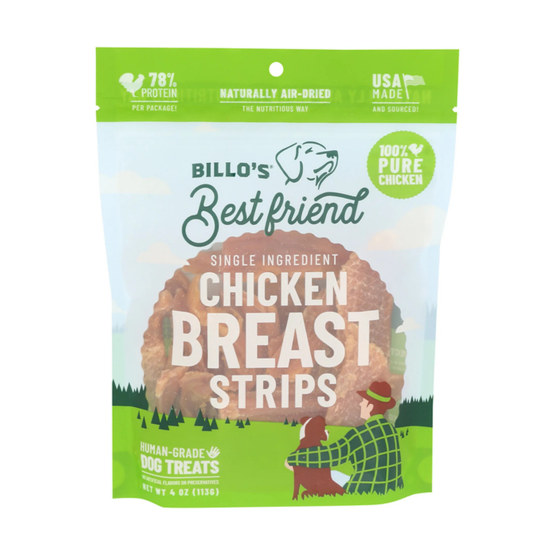 Billo's Best Friend Chicken Breast Strips for Dogs 4oz