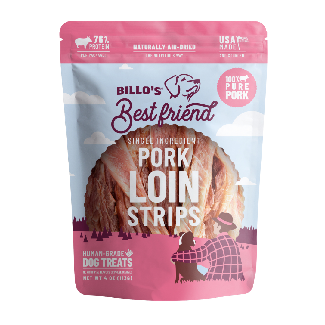Billo's Best Friend Pork Loin Strips for Dogs 4oz