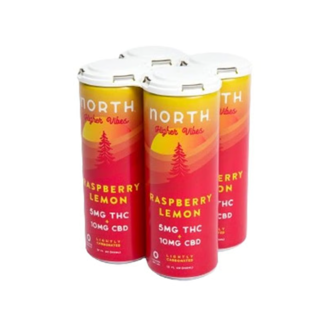 North Higher Vibes Raspberry Lemon 5mg THC 12oz Can