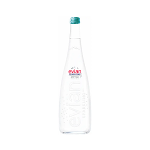 Evian Water Glass Bottle 750ml