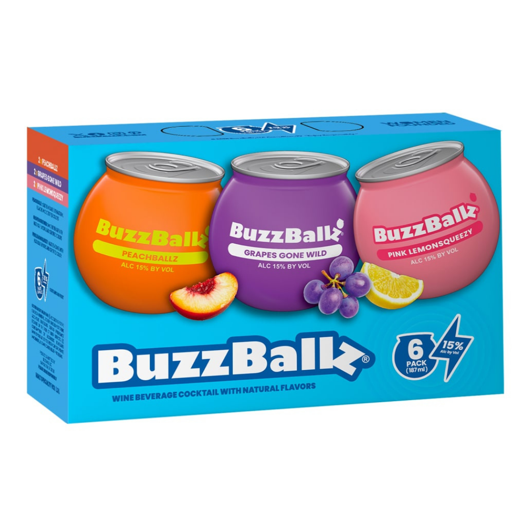 BuzzBallz Assortiment Peach&Grapes&Pink Lemonade 6x200ml