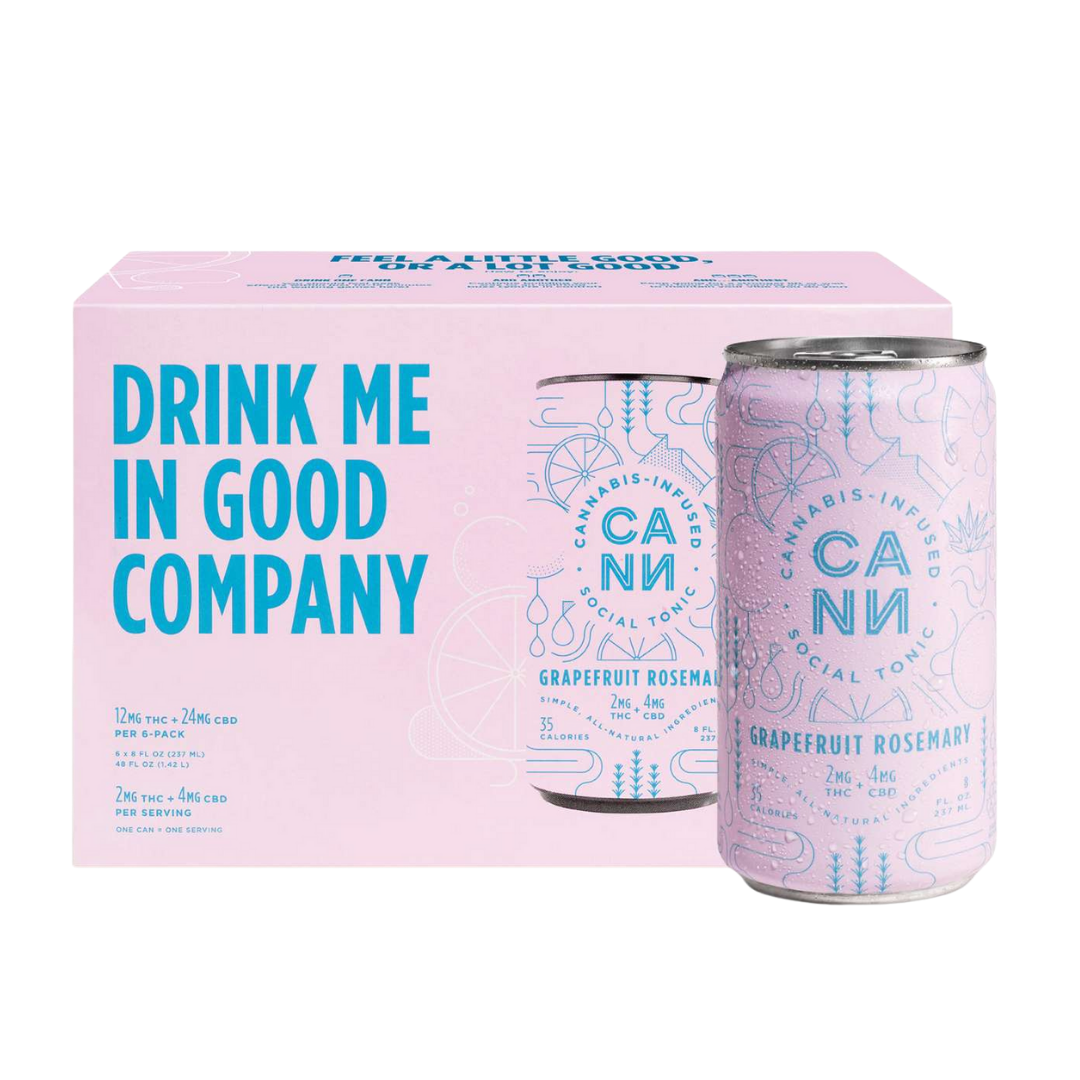 Cann Grapefruit Rosemary Social Tonic 4x12oz Cans