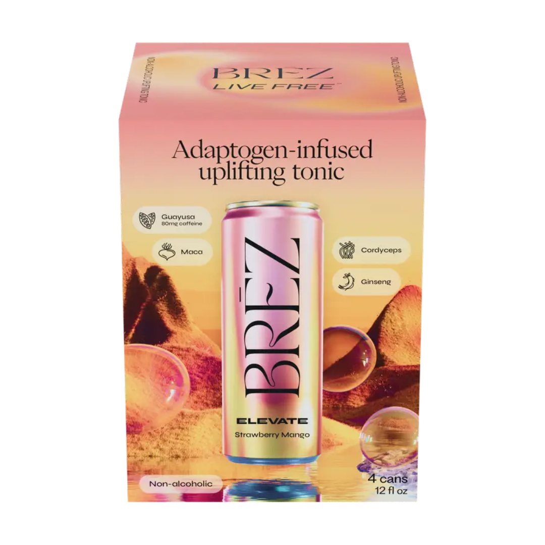 Brez Elevate Strawberry Mango Uplifting Tonic 4x12oz Cans