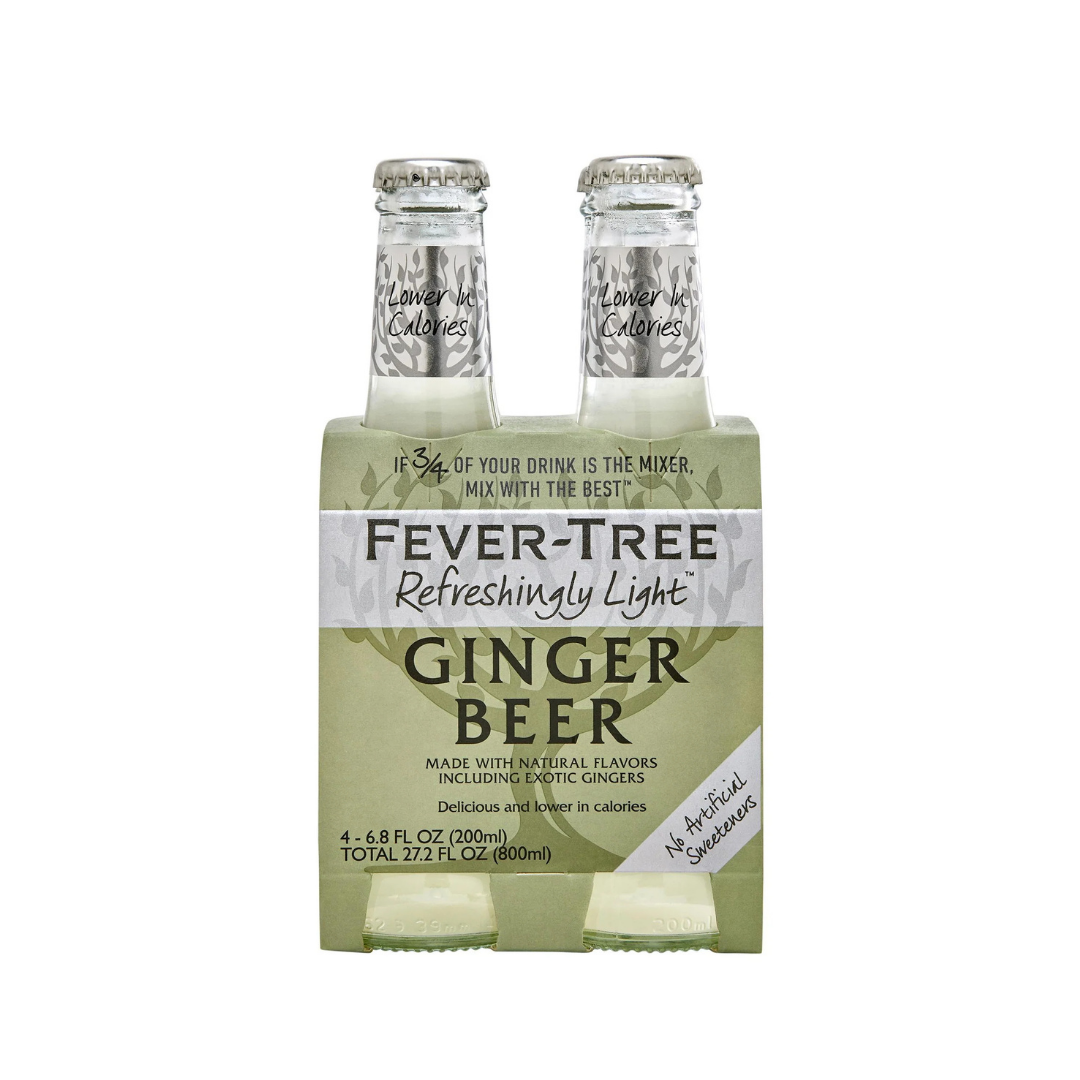 Fever Tree Light Ginger Beer 4x200ml Bottles